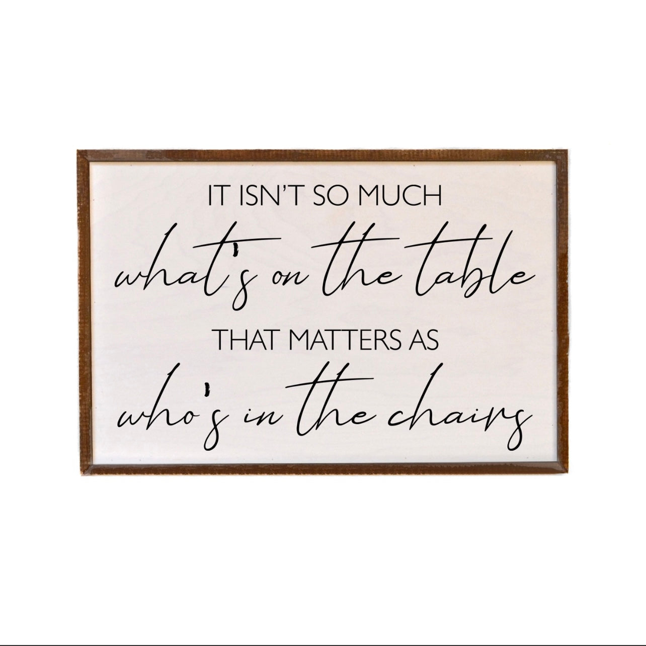 Who's at the table sign