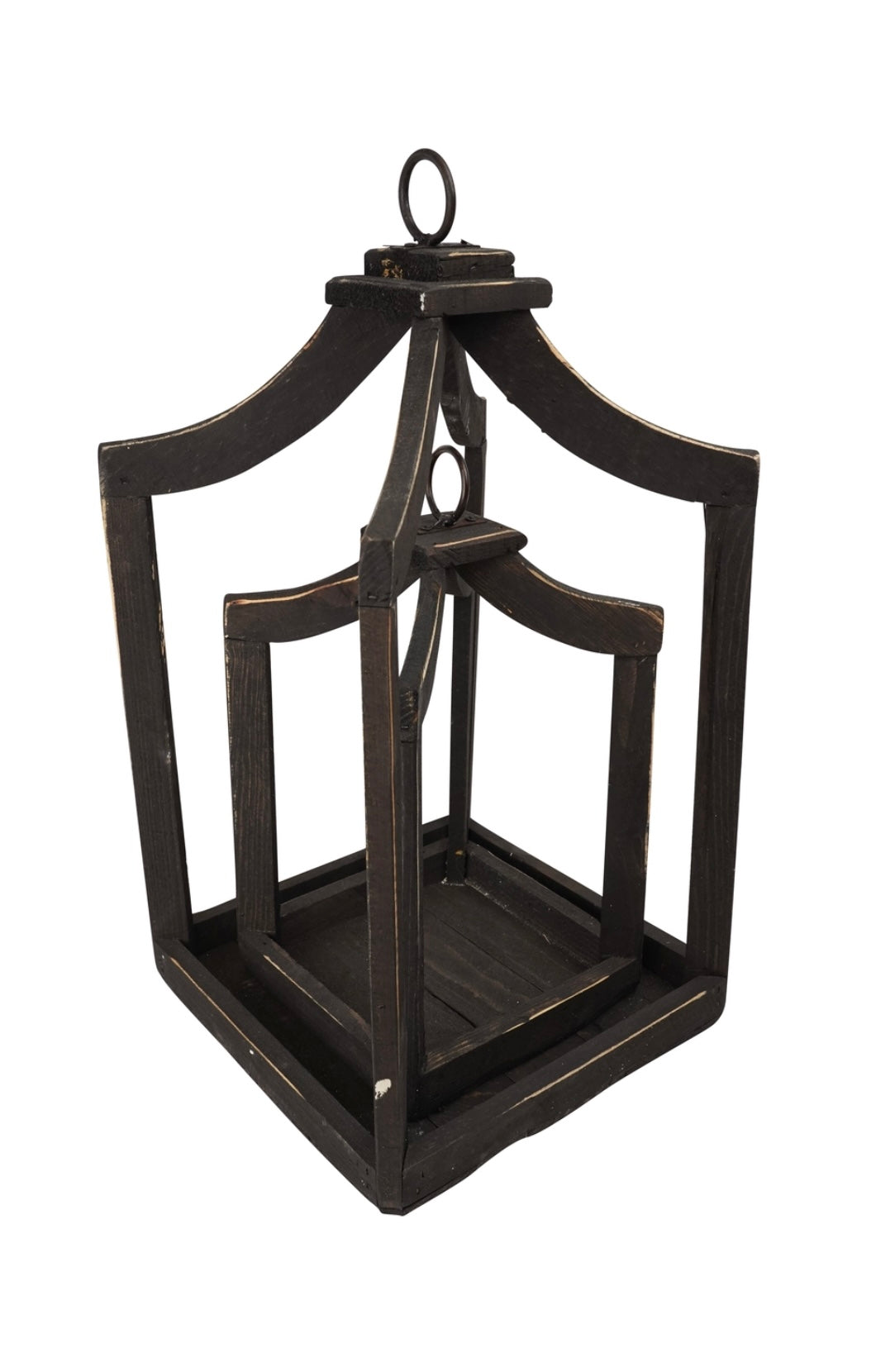 Black Farmhouse Wood Lantern