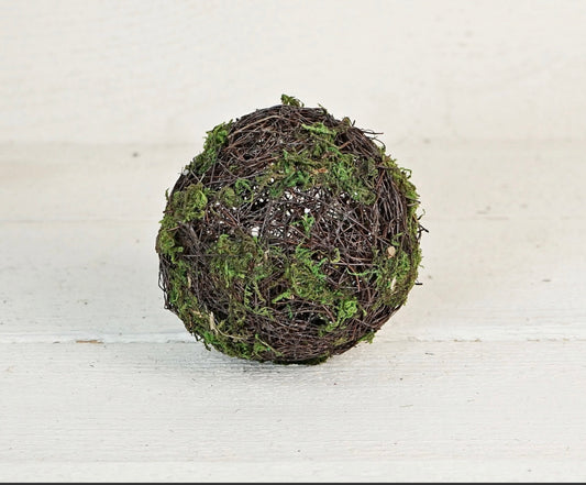 4in Mossy Rattan Twig Ball