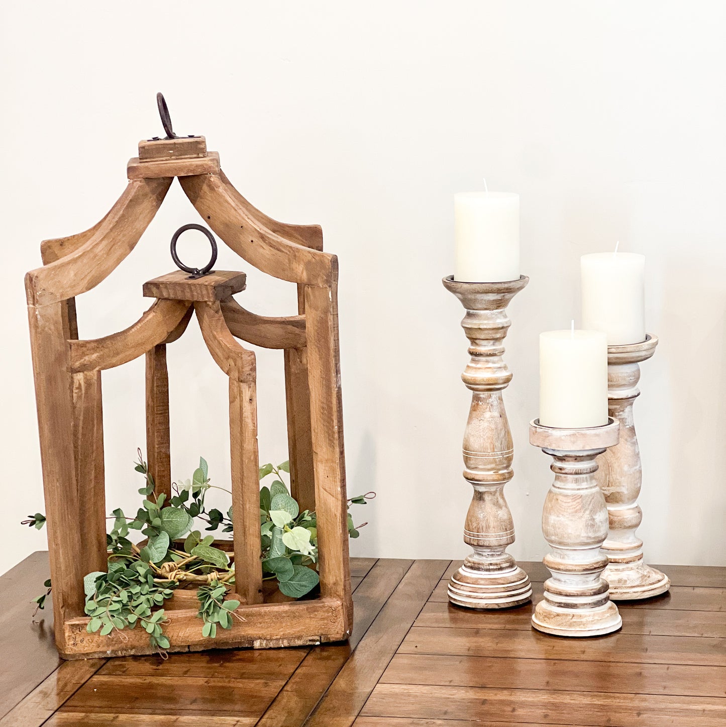 Brown Farmhouse Wood Lantern