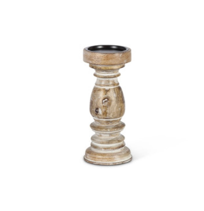 Wood Pillar Candle Holder