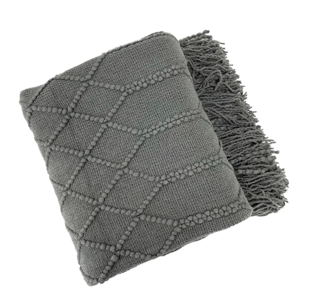 Rhombus Diamond Knit Throw