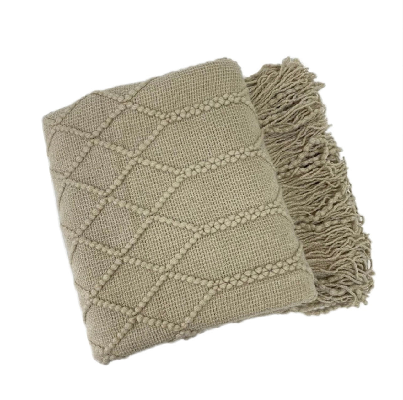 Rhombus Diamond Knit Throw