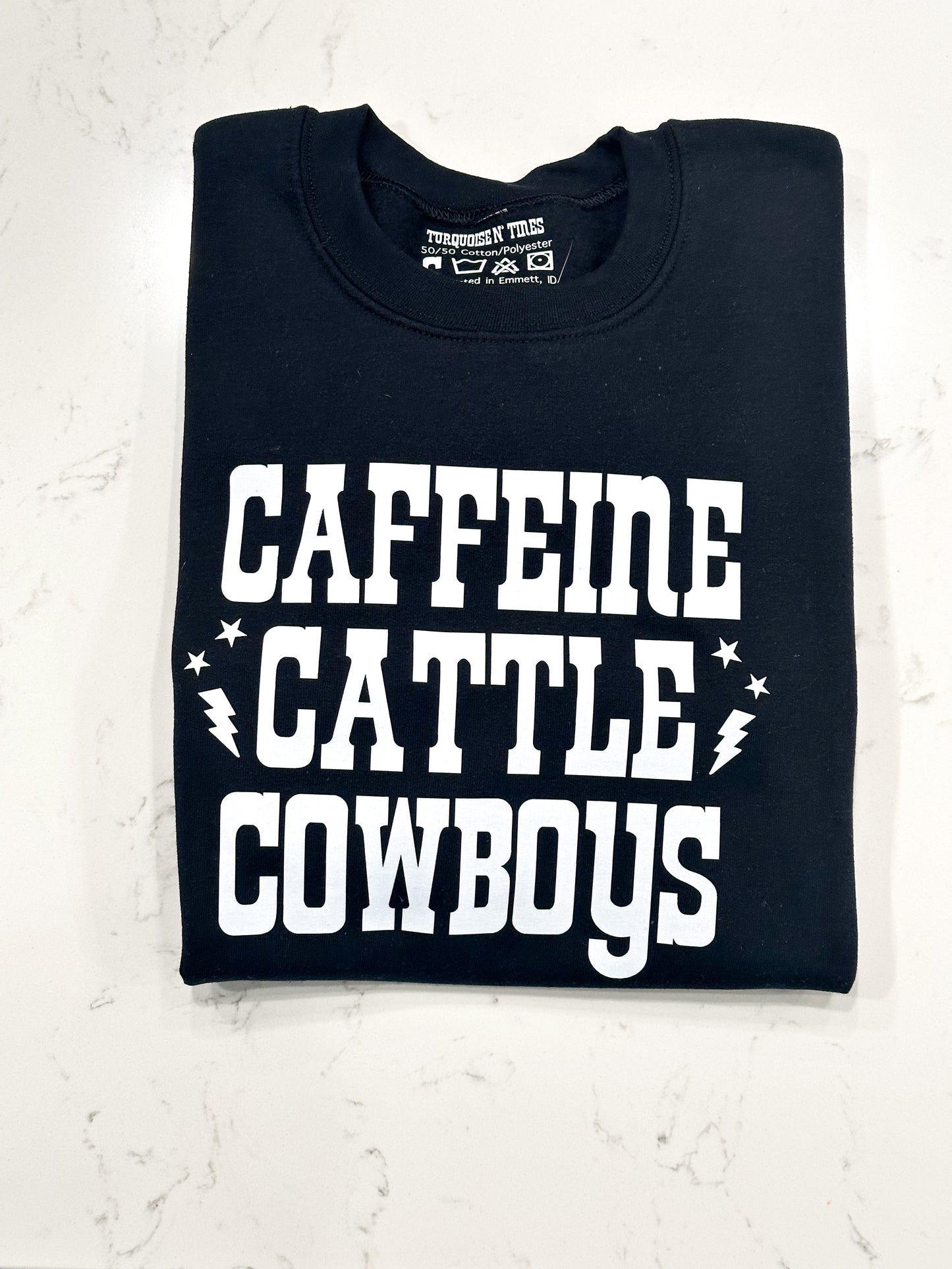 Caffeine Cattle Cowboys Graphic Sweatshirt