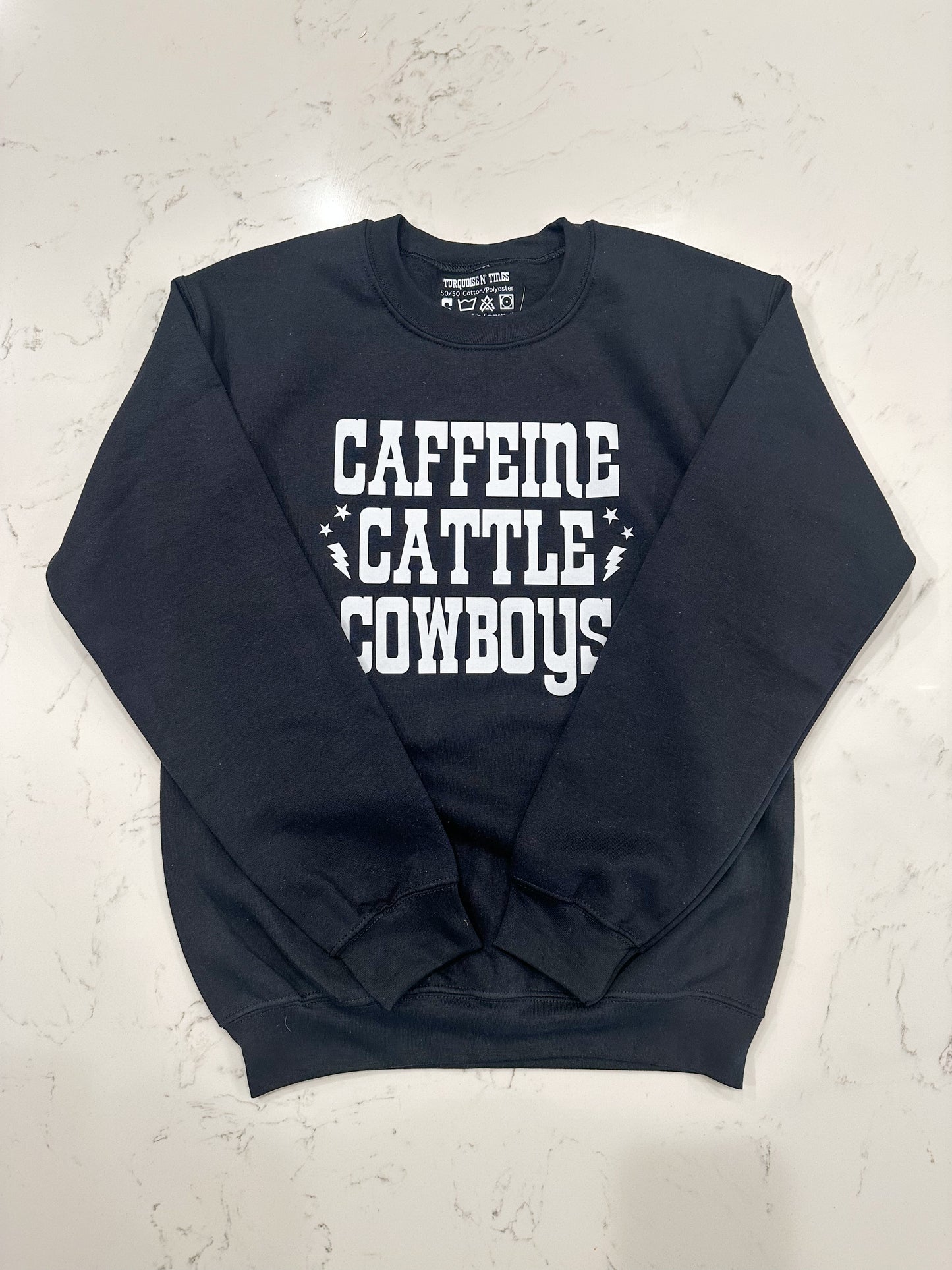 Caffeine Cattle Cowboys Graphic Sweatshirt