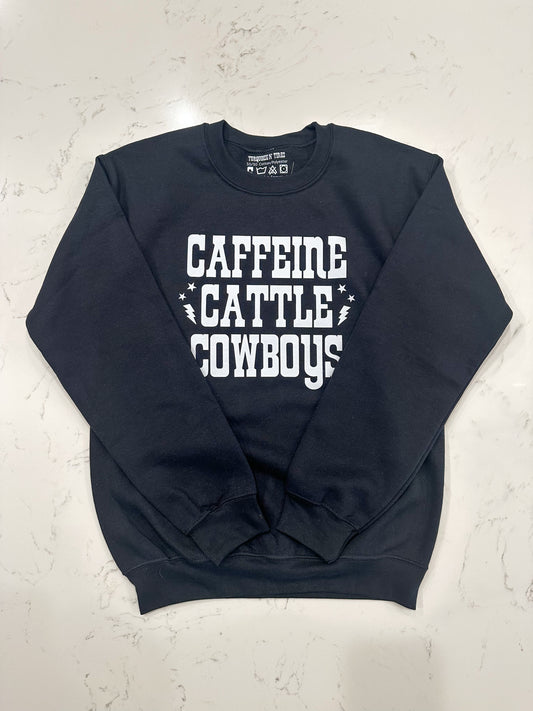 Caffeine Cattle Cowboys Graphic Sweatshirt