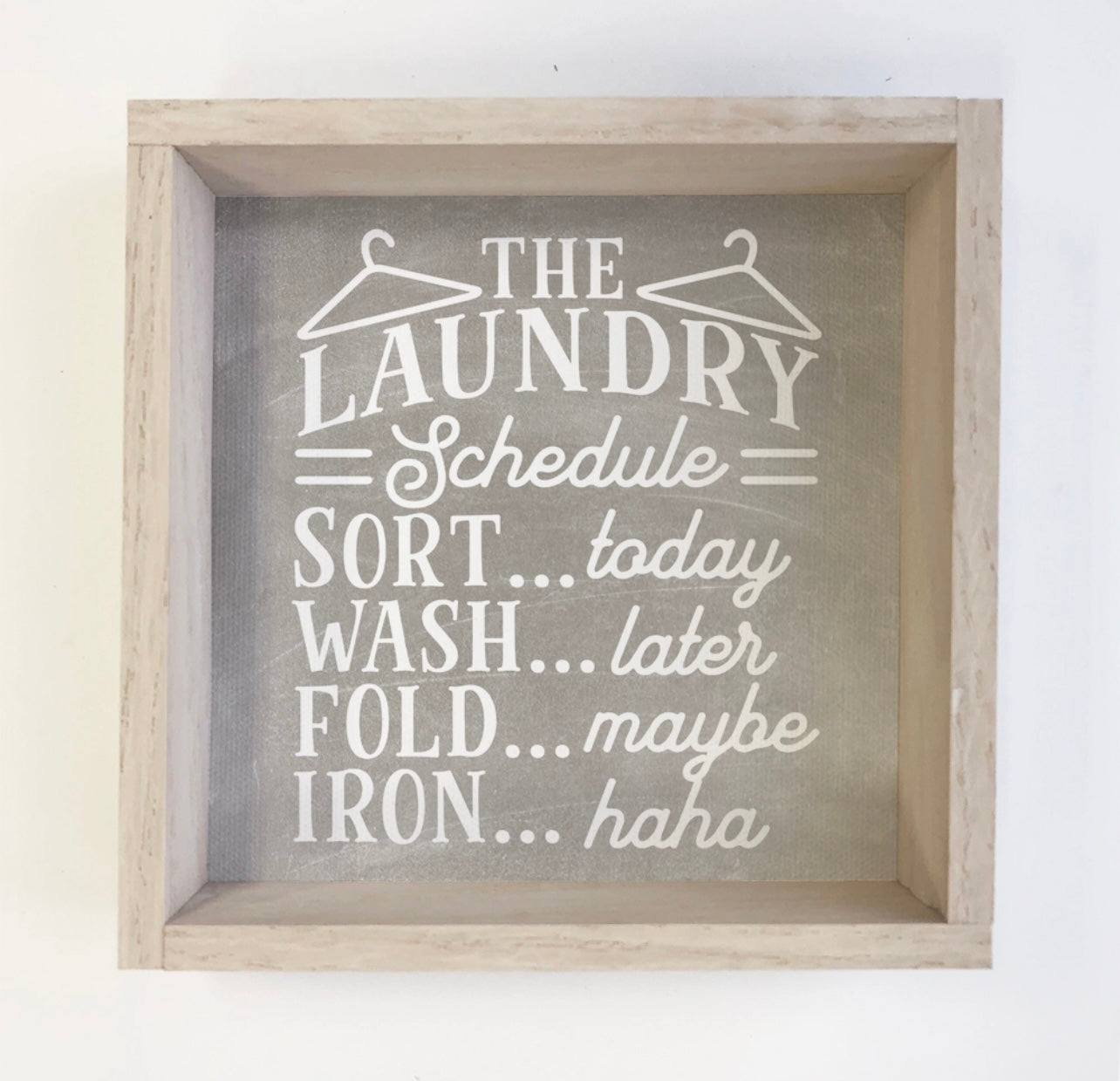 Gray Laundry Schedule Sign