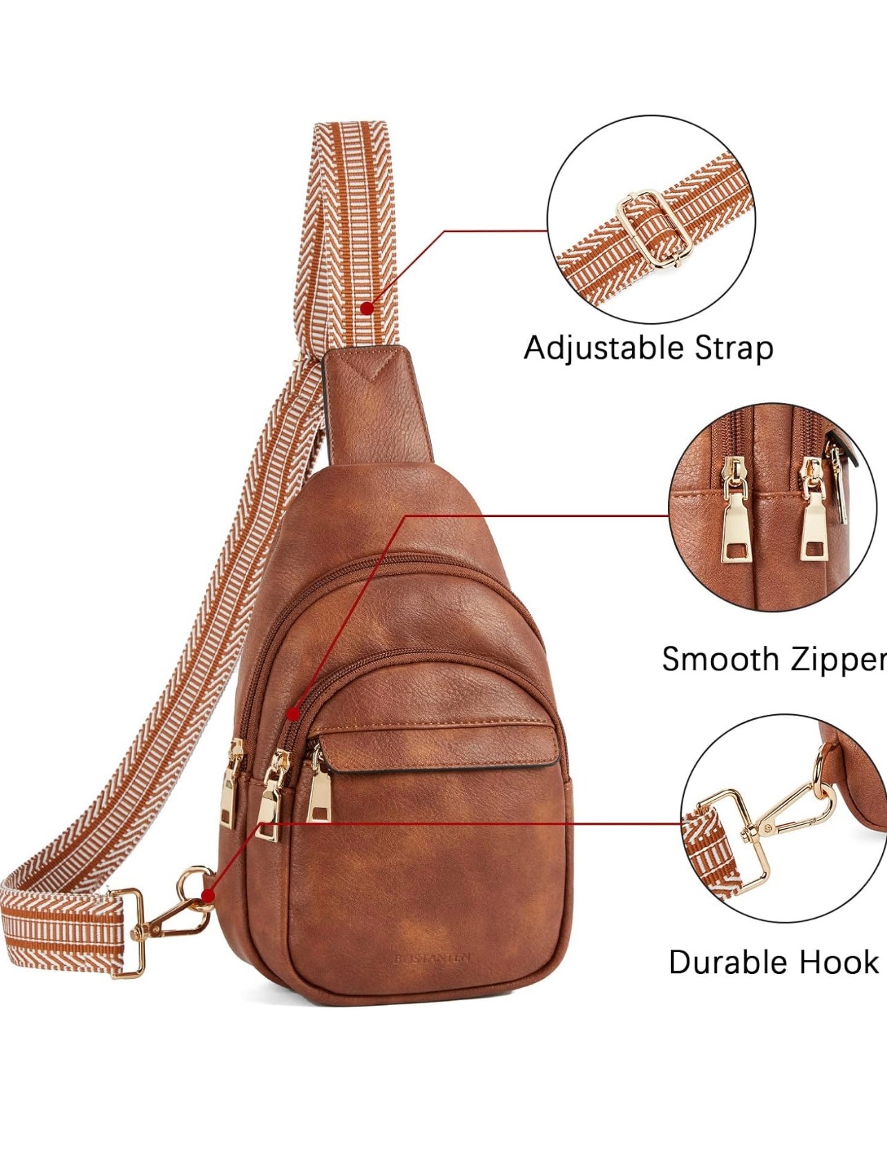 Faux Leather Sling  Bag