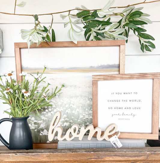 Iris Wood Framed Wall Decor