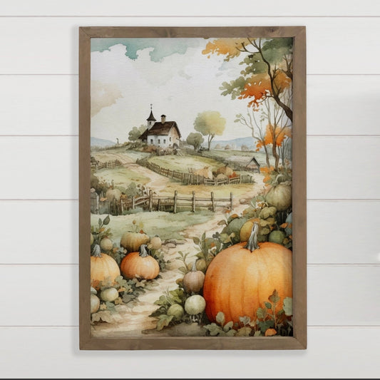 Pumpkin Path Framed Print